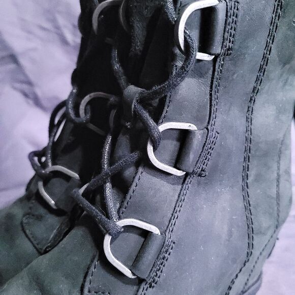 Sorel Joan of Arc II Wedge Boots Black Womens 6.5 - Picture 9 of 10